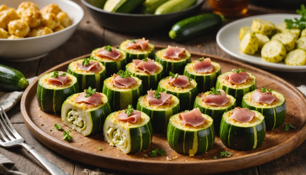 calabacín con jamón y queso freidora de aire