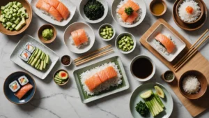 preparación de sushi en casa