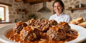 albondiga en salsa de almendras