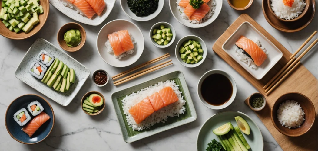 preparación de sushi en casa