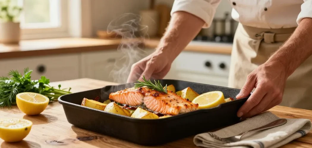 receta de salmón al horno con patatas